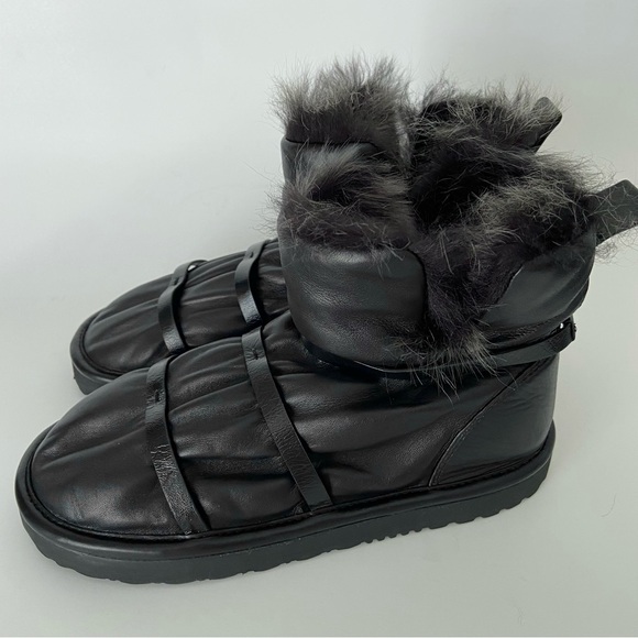 “Like new” STUART WEITZMAN Janica Nappa Leather Snow Tuscany Fur Winter Boots - Picture 1 of 10